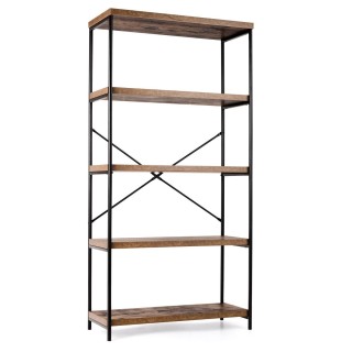 Costway  Βιβλιοθήκη 5 Επιπέδων Βιομηχανικού Στυλ με Μεταλλικό Πλαίσ...