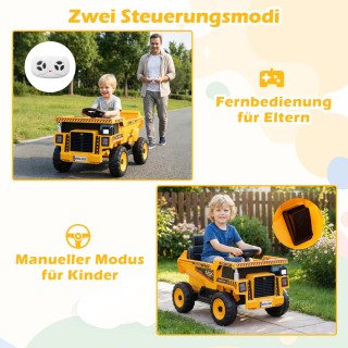 Costway Ηλεκτρικό Φορτηγό Ανατρεπόμενο 24V για Παιδιά με Γονική Λει...