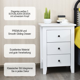 Costway Πολυλειτουργικό Κομοδίνο με 3 Συρτάρια για Οργάνωση και Απο... Costway Πολυλειτουργικό Κομοδίνο με 3 Συρτάρια για Οργάνωση και Απο...