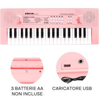 BAKAJI Φορητό Πιάνο Πλήκτρων 37 Πλήκτρων με Μικρόφωνο Εκπαιδευτικό... BAKAJI Φορητό Πιάνο Πλήκτρων 37 Πλήκτρων με Μικρόφωνο Εκπαιδευτικό...