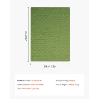 VEVOR  Κουβέρτα Κάμπινγκ 82x55 Ζεστή 330GSM Εξωτερική Ταξιδιού  LYT...