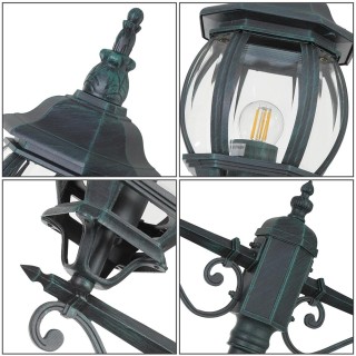 BAKAJI Κλασικό Βικτωριανό Φανάρι Κήπου με 2 Φανάρια από Πράσινο Αλο...