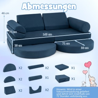 Costway 14-κομμάτι Σετ Παιχνιδιού Καναπέ για Παιδιά με Αφαιρούμενα ... Costway 14-κομμάτι Σετ Παιχνιδιού Καναπέ για Παιδιά με Αφαιρούμενα ...