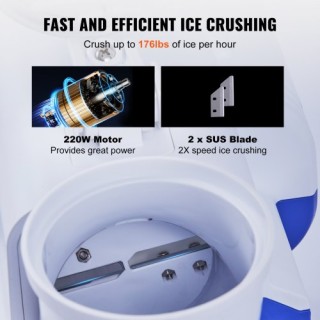 Ηλεκτρικός Θραυστήρας Πάγου VEVOR 176LBS/Ώρα 180W SBJBXS176180W5LNUV2 Ηλεκτρικός Θραυστήρας Πάγου VEVOR 176LBS/Ώρα 180W SBJBXS176180W5LNUV2