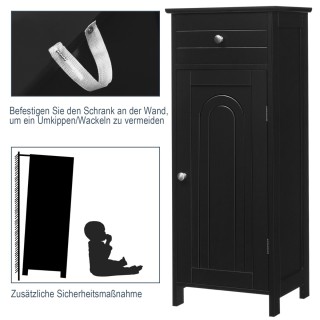 Costway Ελεύθερο ντουλάπι μπάνιου με 1 μεγάλο συρτάρι & 2 ρυθμιζόμε...