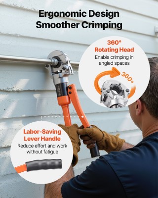 VEVOR Υδραυλική Πρέσα για Σωλήνες με Σιαγόνες V12-V28 & Θήκη Μεταφο...