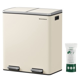 SONGMICS Δίχρωμος Κάδος Απορριμμάτων 60L με Απαλό Κλείσιμο και Πεντ...