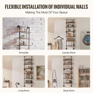 VEVOR Ράφι Βιομηχανικού Στυλ 6 Επιπέδων 24x9.84in Τοίχου για Κουζί... VEVOR Ράφι Βιομηχανικού Στυλ 6 Επιπέδων 24x9.84in Τοίχου για Κουζί...