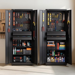 VEVOR Μεταλλική Ντουλάπα Αποθήκευσης με Ρυθμιζόμενα Ράφια, Συρτάρια...