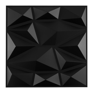 Costway 100 τεμάχια 3D Πάνελ Τοίχου Διαμάντι 30x30 εκ. Μαύρο 9μ² HZ...