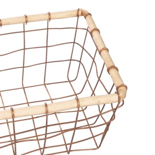 Villa DEste  Μεγάλο ορθογώνιο καλάθι 36x24 εκ από σίδερο και ξύλο L...