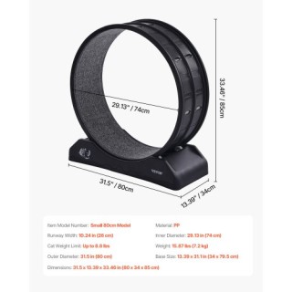 VEVOR Μεγάλος Τροχός Άσκησης Γάτας 31.5 Μαύρος SLMPBJHSPP315IBR5V0 VEVOR Μεγάλος Τροχός Άσκησης Γάτας 31.5 Μαύρος SLMPBJHSPP315IBR5V0