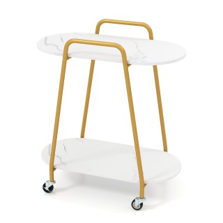 Costway Μοντέρνο διώροφο τροχήλατο κομοδίνο με επιφάνειες από τεχνη... Costway Μοντέρνο διώροφο τροχήλατο κομοδίνο με επιφάνειες από τεχνη...