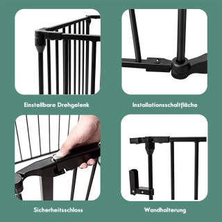 Costway Πτυσσόμενο Προστατευτικό Τζακιού με Πόρτα Ασφαλείας & Στήρι...