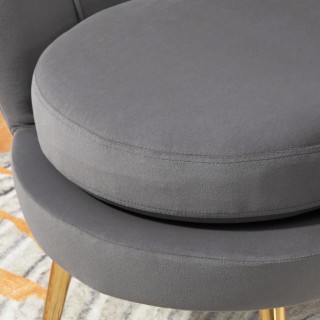 Πολυθρόνα HOMCOM Vintage Design σε γκρι βελούδο, πολυθρόνα κρεβατοκ...