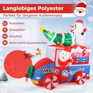 Costway  Φουσκωτό Χριστουγεννιάτικο Αυτοκίνητο με Άγιο Βασίλη και Φ...