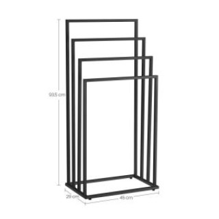 Hurtmeblowy Βάση για πετσέτες με 4 μπάρες - μαύρη 2816-1