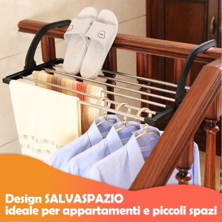 BAKAJI Πτυσσόμενη Αναδιπλούμενη Εξοικονόμησης Χώρου Απλώστρα Ρούχων...