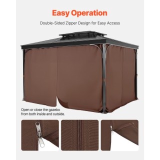 Αδιάβροχες Κουρτίνες για Κιόσκι 284 x 284 x 211 cm Καφέ SMLTCL10FT1...