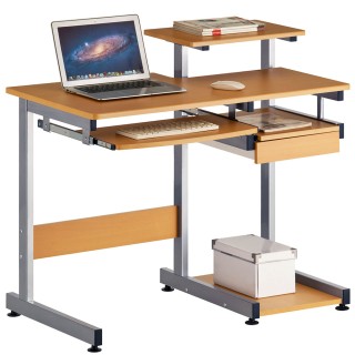 BAKAJI Πρακτικό Γραφείο 96 x 90 x 56 cm σε Δρυ και Ασημί 02838564 BAKAJI Πρακτικό Γραφείο 96 x 90 x 56 cm σε Δρυ και Ασημί 02838564