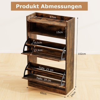 Costway Λευκή/Καφέ Λεπτή Ξύλινη Παπουτσοθήκη με 2 Πτυσσόμενα Τμήματ... Costway Λευκή/Καφέ Λεπτή Ξύλινη Παπουτσοθήκη με 2 Πτυσσόμενα Τμήματ...