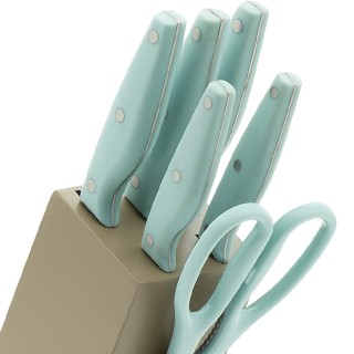 BAKAJI  Σετ 7 Τεμάχια 5 Μαχαίρια Ψαλίδι 1 Βάση Λαβή Κομψή και Εργον...