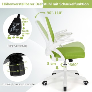 Costway Εργονομική Καρέκλα Γραφείου με Ανακλινόμενα Μπράτσα και Λει... Costway Εργονομική Καρέκλα Γραφείου με Ανακλινόμενα Μπράτσα και Λει...