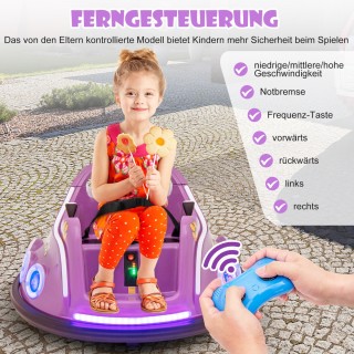 Costway Παιδικό Αυτοκινητάκι Συγκρουόμενο 12V με 360° Περιστροφή, Μ...