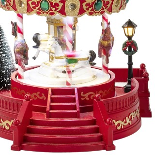 BAKAJI Χριστουγεννιάτικο Καρουζέλ με Άλογα και Φώτα και Μουσική Διά...