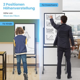 Costway Διπλής Όψης & Ρυθμιζόμενο Λευκός Πίνακας με Ρόδες και Αξεσ... Costway Διπλής Όψης & Ρυθμιζόμενο Λευκός Πίνακας με Ρόδες και Αξεσ...