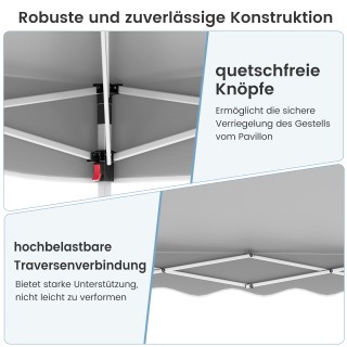 Costway Αδιάβροχη Πτυσσόμενη Τέντα 3x3m με Τσάντα Μεταφοράς, Γκρι N...