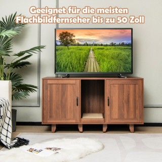 Costway Πολυλειτουργικό Έπιπλο Γάτας με Κρυφή Τουαλέτα και Ξύστρα, ...