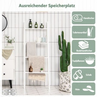 Ξύλινη Ραφιέρα - Σκάλα Τοίχου 50 x 7,5 x 137 cm Χρώματος Λευκό CO... Ξύλινη Ραφιέρα - Σκάλα Τοίχου 50 x 7,5 x 137 cm Χρώματος Λευκό CO...