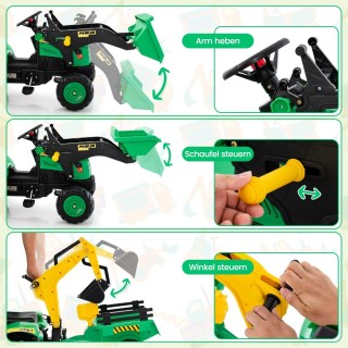 Costway 3-σε-1 Παιδικό Τρακτέρ με Κουβά, Εκσκαφέα και Αποσπώμενο Τ... Costway 3-σε-1 Παιδικό Τρακτέρ με Κουβά, Εκσκαφέα και Αποσπώμενο Τ...