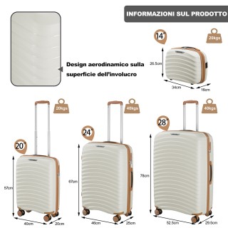 PROVITERA Σετ 4 Σκληρές Βαλίτσες Λευκό Πέρλα από Ανθεκτικό Πολυπροπ... PROVITERA Σετ 4 Σκληρές Βαλίτσες Λευκό Πέρλα από Ανθεκτικό Πολυπροπ...