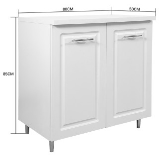 Shally Dogan Κινητή Βάση για Ανάκλιντη Κουζίνα από Ξύλο με Λευκή Μπ...