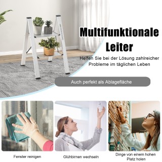 Costway  Δίποδη Πτυσσόμενη Σκάλα Αλουμινίου με Αντιολισθητικά Σκαλο...