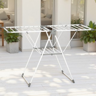 HOMCOM Διπλής Στάθμης Ρυθμιζόμενη Απλώστρα Ρούχων με 4 Ρυθμίσεις Ύψ... HOMCOM Διπλής Στάθμης Ρυθμιζόμενη Απλώστρα Ρούχων με 4 Ρυθμίσεις Ύψ...