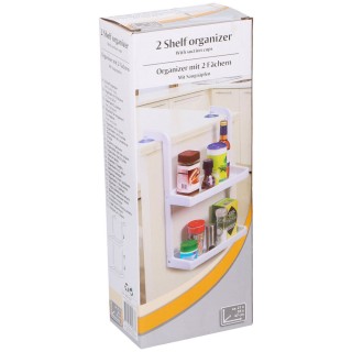 BAKAJI  Διπλό Ράφι με Βεντούζα Οργανωτής Κουζίνας Λευκός Θήκη Αντικ...