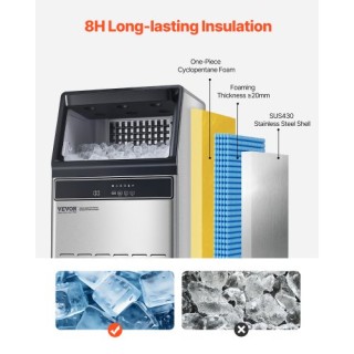 VEVOR Εμπορική Παγομηχανή Ελεύθερης Τοποθέτησης 110lbs/24H SYYTSFBZ...