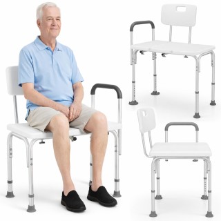 BAKAJI Διπλό Καθιστικό Ντους Αλουμινίου 76x45x92.5cm για Ηλικιωμένο... BAKAJI Διπλό Καθιστικό Ντους Αλουμινίου 76x45x92.5cm για Ηλικιωμένο...