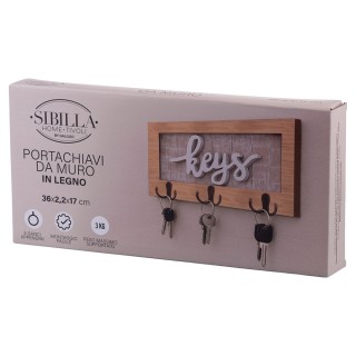 Galileo Κρεμάστρα Τοίχου με 3 Γάντζους από MDF Ξύλο 36x22x17 cm με ...