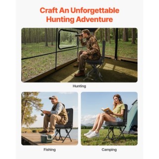 VEVOR Περιστρεφόμενη Πτυσσόμενη Καρέκλα Κυνηγιού με Ατσάλινο Πλαίσι...