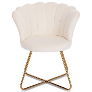 BAKAJI  Πολυθρόνα Καρέκλα Χαλάρωσης με Πλάτη και Κάθισμα από Μπεζ Β...