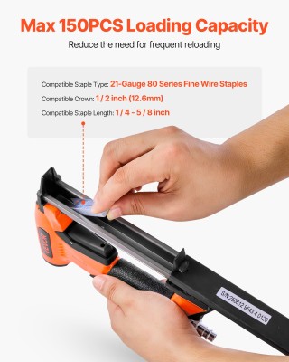 VEVOR Πνευματικό Καρφωτικό 21 Gauge, 80 Series, 12.8mm Στέμμα, 6-16...