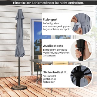 Costway Γκρι Κήπος και Βεράντα Ομπρέλα Ø270 cm Με Κρανική Ρύθμιση N... Costway Γκρι Κήπος και Βεράντα Ομπρέλα Ø270 cm Με Κρανική Ρύθμιση N...