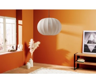 Ostaria Κρεμαστό Φωτιστικό Μεταλλικό Βαμβακερό Moon Μπεζ -37532 Ostaria Κρεμαστό Φωτιστικό Μεταλλικό Βαμβακερό Moon Μπεζ -37532