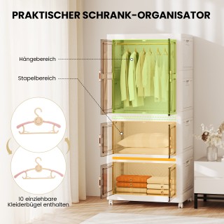 Costway Ντουλάπα με 10 κρεμάστρες 421L πτυσσόμενη, με ροδάκια - 71 ... Costway Ντουλάπα με 10 κρεμάστρες 421L πτυσσόμενη, με ροδάκια - 71 ...