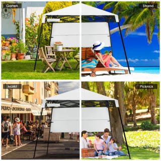 Costway Φορητό Λευκό Παβιγιόν Κήπου 181x181x210εκ με Τσάντα OP70298WH