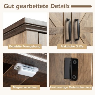 Costway Ντουλάπι Κρεμαστό με Ρυθμιζόμενα Ράφια, Πόρτες και Ανοιχτό ...